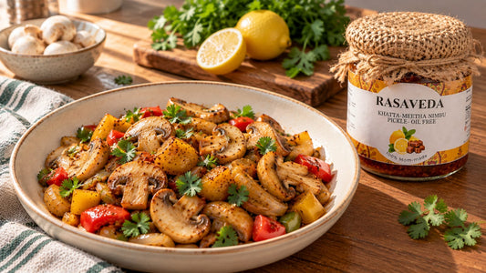 Khatta-Meetha Nimbu Mushroom Stir-Fry: A Classic Fusion with a Zesty Flavour