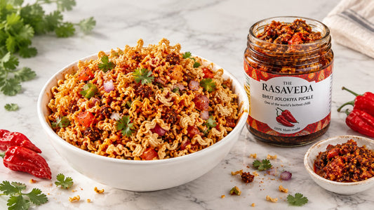 Bhut Jolokia Wai Wai Recipe: A Spicy Twist with Rasaveda King Chilli Pickle