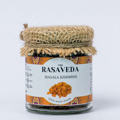 Rasaveda Masala Kishmish Pickle in a jar