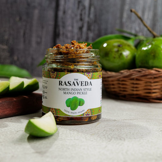 rasaveda north indian style mango pickle 100% homemade . organic